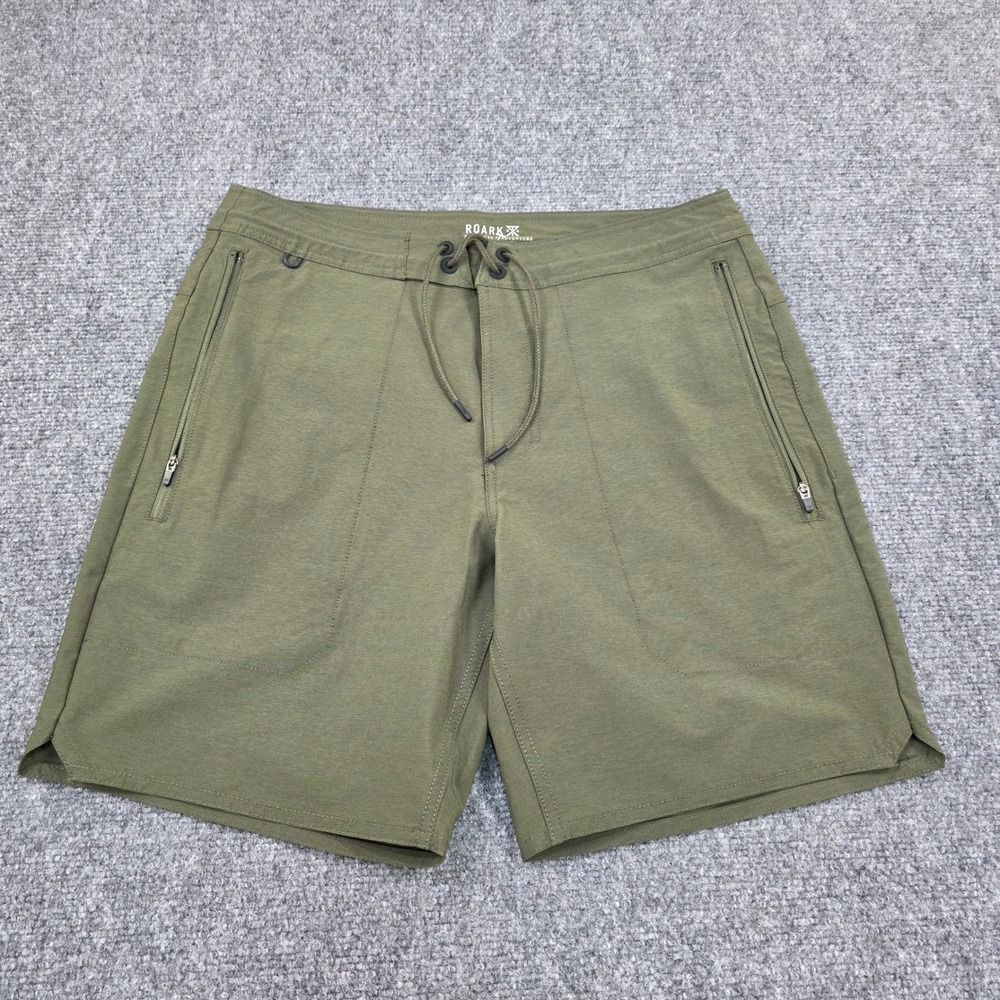 Roark Men's 30‎ Layover Short 2.0 Olive Green Nylon Polyester Blend Stretch NWOT